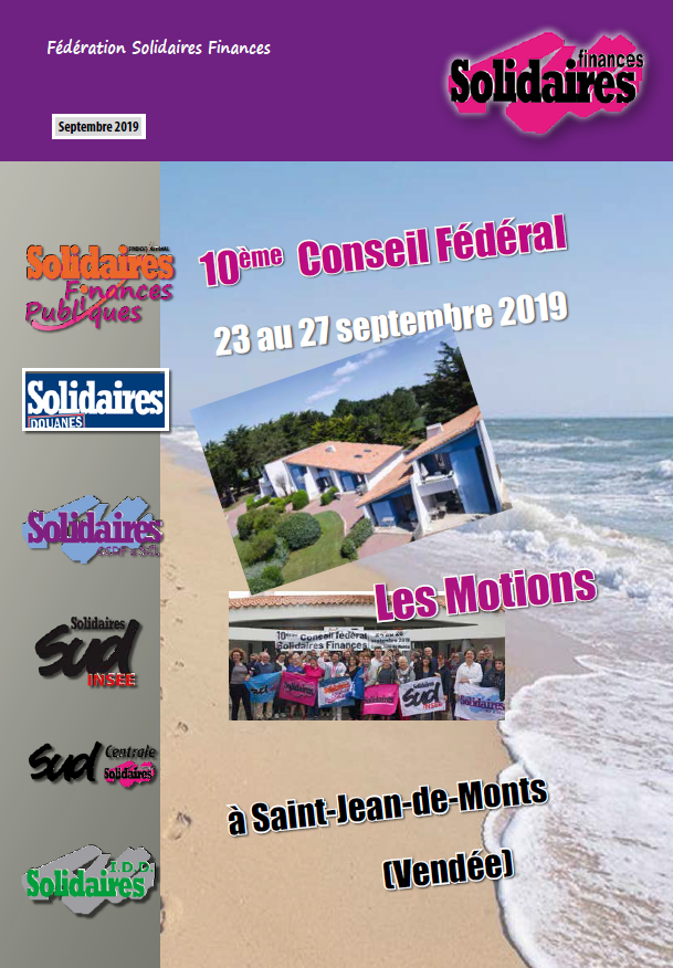 Lire la suite à propos de l’article 10ème Conseil fédéral de Solidaires Finances : les motions