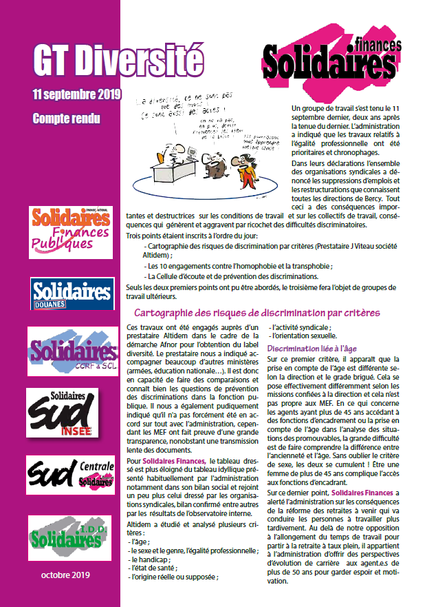 Lire la suite à propos de l’article Diversité :  Du pain sur la planche !