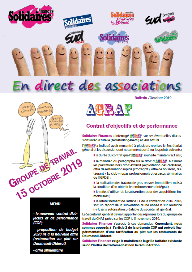 Lire la suite à propos de l’article Compte rendu du groupe de travail AGRAF du 15 octobre 2019