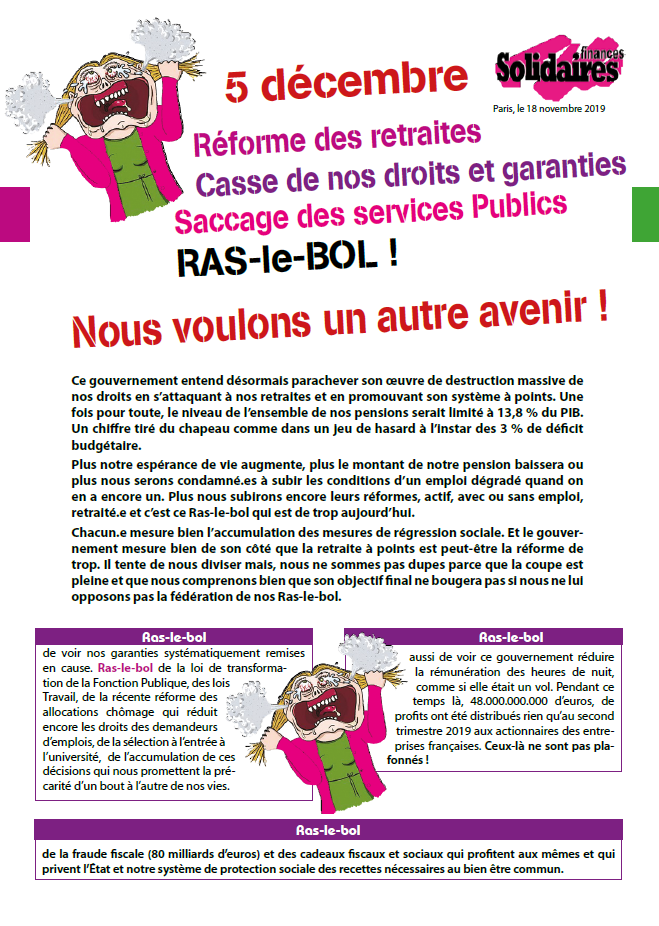 Lire la suite à propos de l’article 5 décembre :  AGISSONS POUR NOTRE AVENIR !