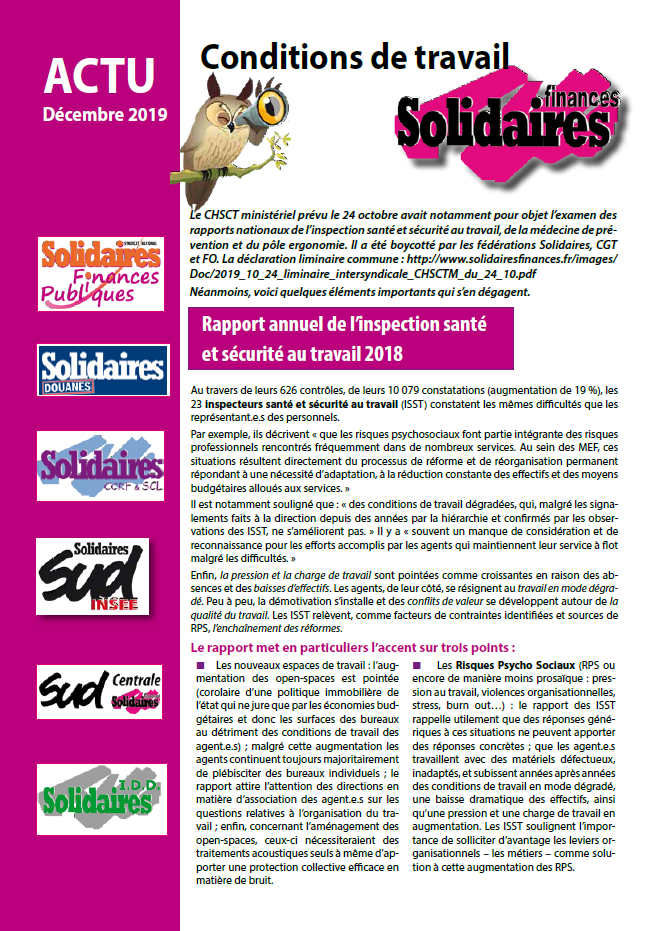 Lire la suite à propos de l’article ACTU – Décembre 2019