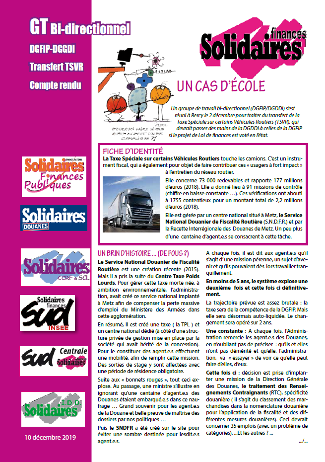 Lire la suite à propos de l’article DGFiP-DGGDI Transfert TSVR – Un cas d’école.