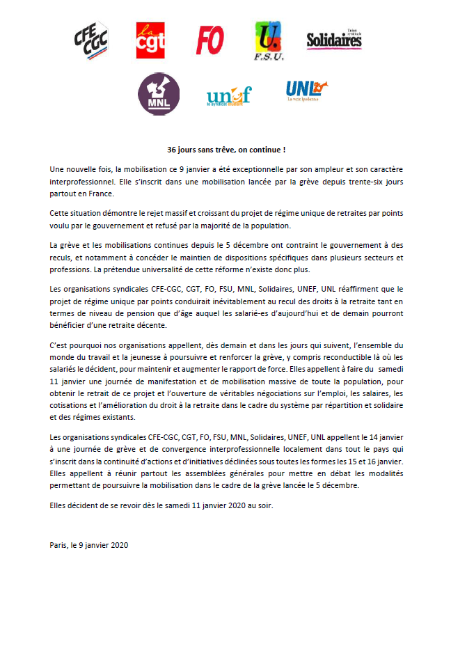 Lire la suite à propos de l’article 14, 15, 16, …  Janvier  Déterminé.e.s et mobilisé.e.s pour notre avenir !