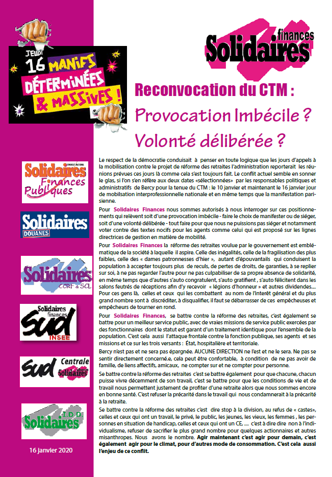 Lire la suite à propos de l’article CTM – C’est pas parce que l’on a rien à dire que l’on ne vient pas !