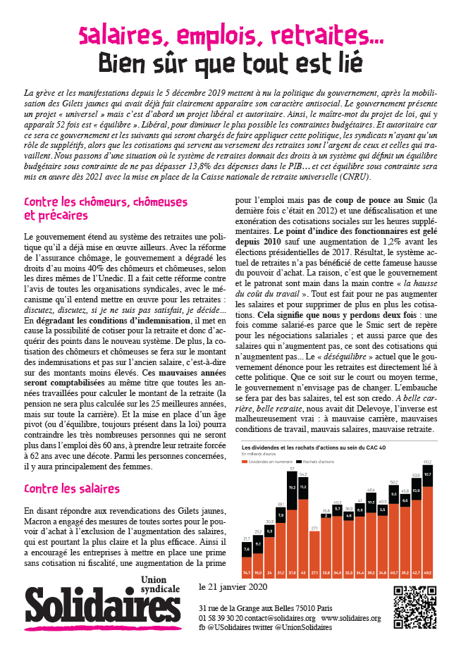 Lire la suite à propos de l’article Salaires, emplois, retraites…Bien sûr que tout est lié