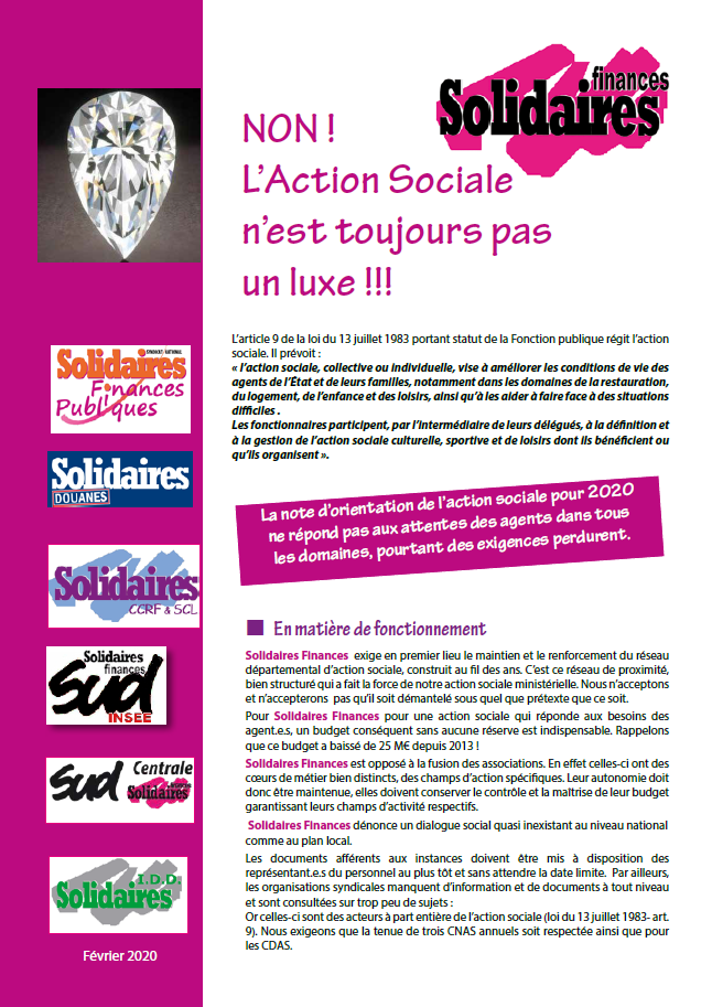 Lire la suite à propos de l’article Non ! l’actions sociale n’est pas un luxe !