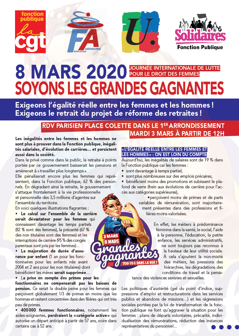 Lire la suite à propos de l’article 8 MARS 2020 Soyons les Grandes Gagnantes !