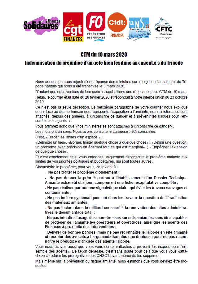 Lire la suite à propos de l’article CTM du 10 mars 2020