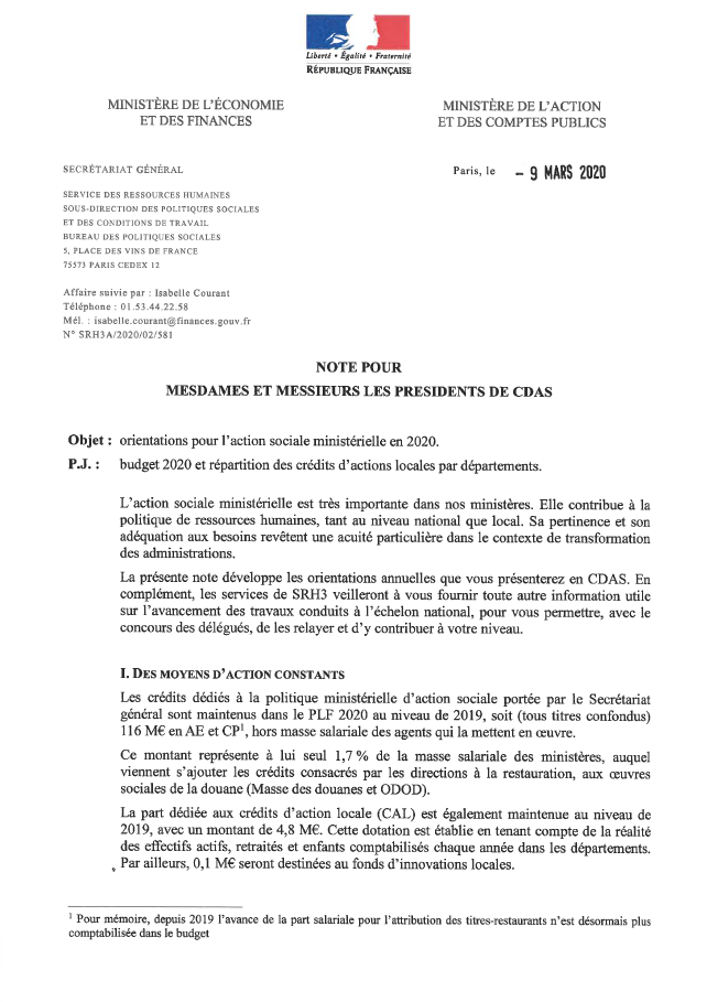 Lire la suite à propos de l’article Note d’Orientations Action Sociale 2020