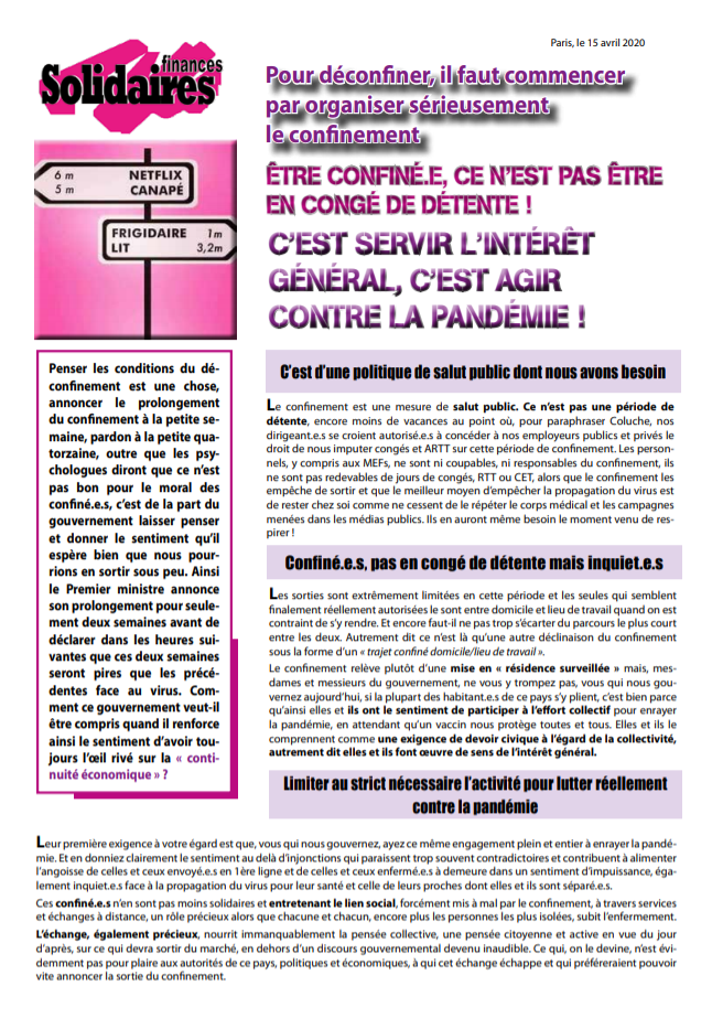Lire la suite à propos de l’article Pour déconfiner, il faut commencer par organiser sérieusement le confinement !