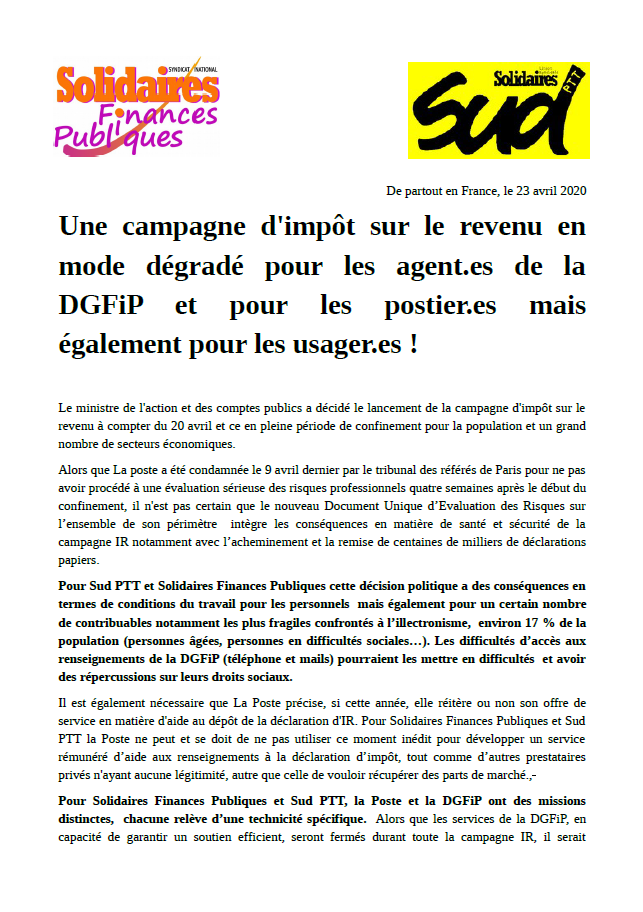 Lire la suite à propos de l’article Une campagne d’impôt sur le revenu en mode dégradé !