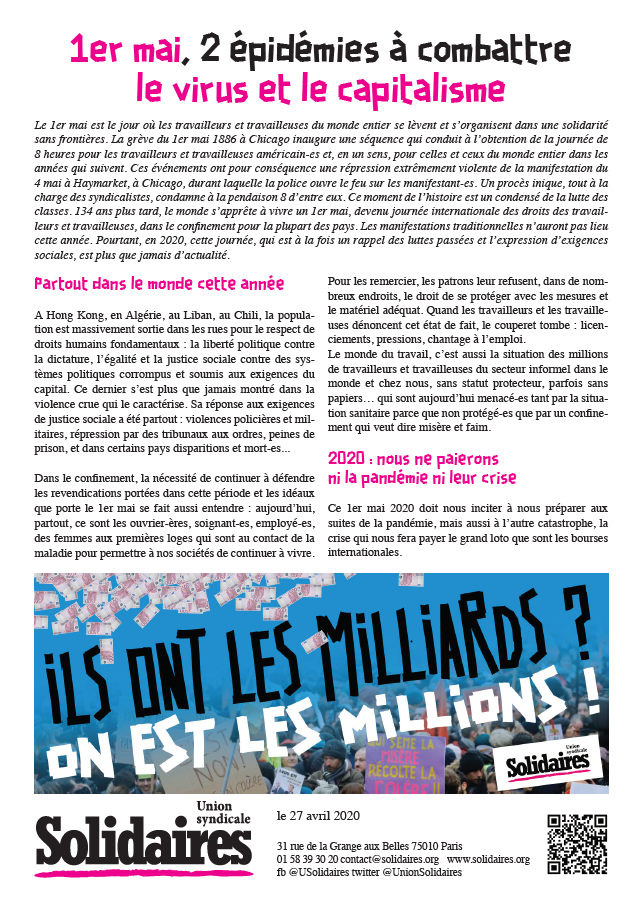 Lire la suite à propos de l’article 1er mai 2020