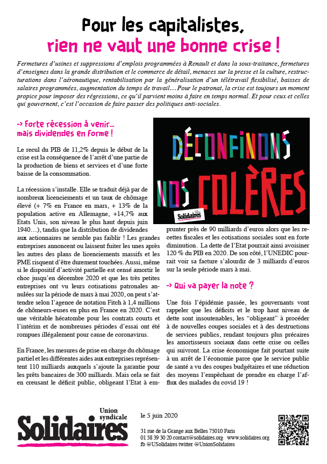 Lire la suite à propos de l’article Pour le capitalisme, rien ne vaut une bonne crise !