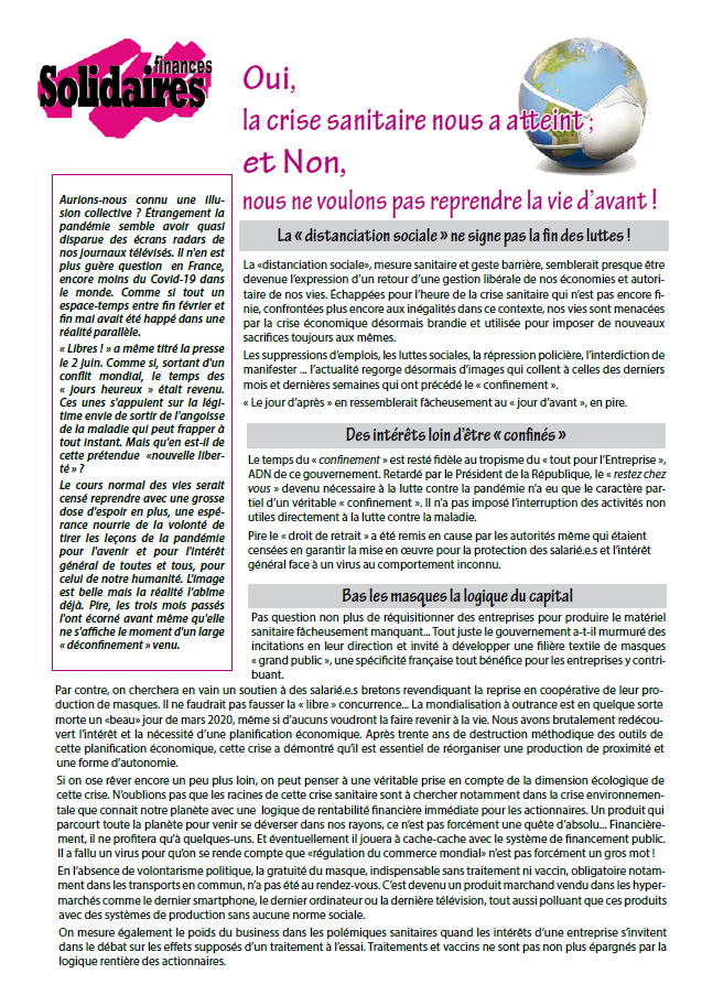 Lire la suite à propos de l’article Nous n’avons pas rêvé la crise sanitaire !