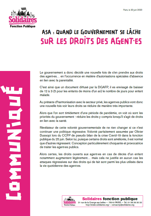 Lire la suite à propos de l’article Quand le gouvernement se lâche sur le droit des agents !