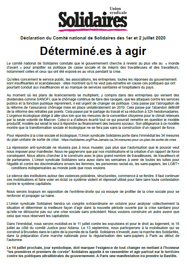 Lire la suite à propos de l’article 14 juillet : Déterminé.e.s à agir !