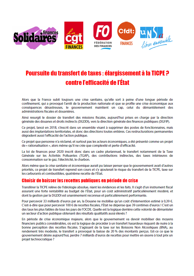 Lire la suite à propos de l’article Poursuite du transfert de taxes: Élargissement  à la TICPE ? Contre l’efficacité  de l’État !