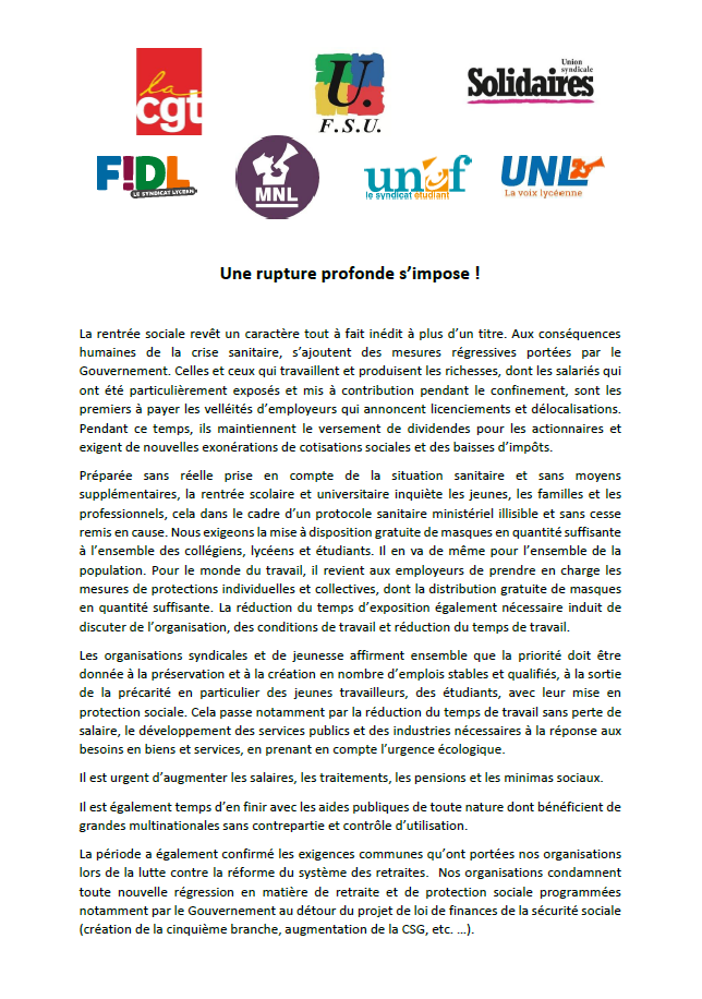 Lire la suite à propos de l’article 17 septembre: Face à l’urgence sociale imposons  un changement  nécessaire !