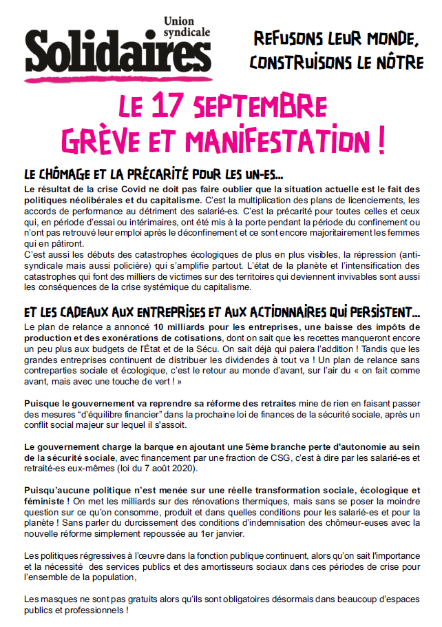 Lire la suite à propos de l’article Refusons leur monde, Constuisons le notre