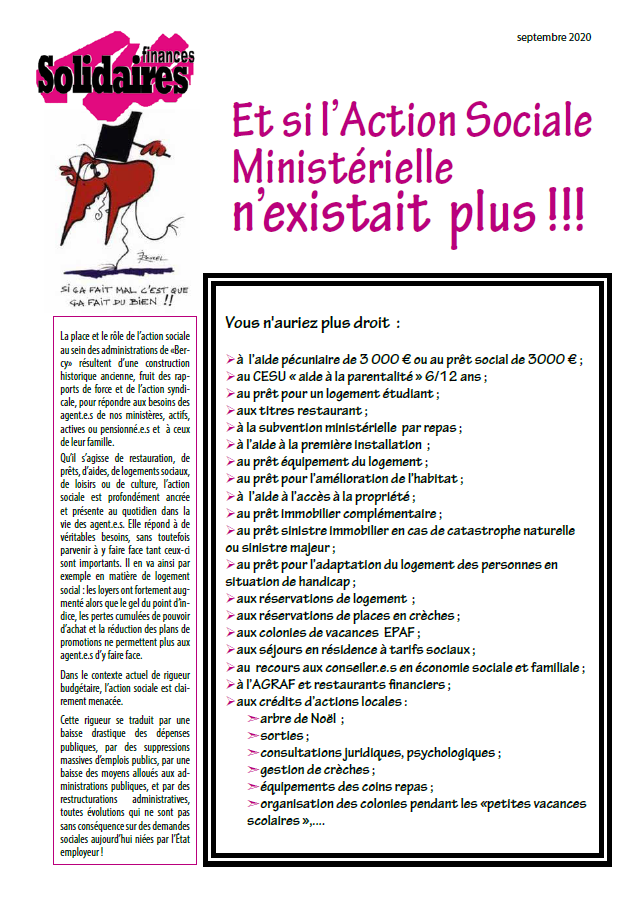 Lire la suite à propos de l’article Et si l’Action Sociale Ministérielle n’existait plus !!!