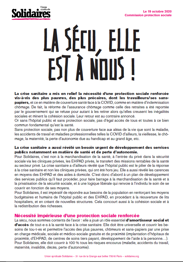 Lire la suite à propos de l’article La sécurité sociale un bien qui nous appartient !