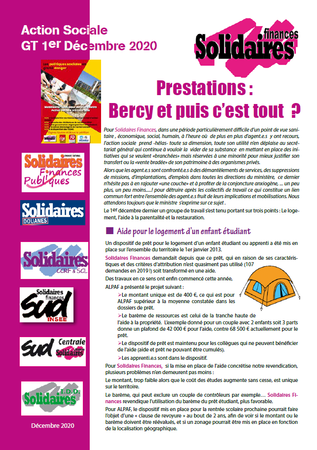 Lire la suite à propos de l’article Prestations: Bercy et puis c’est tout ?
