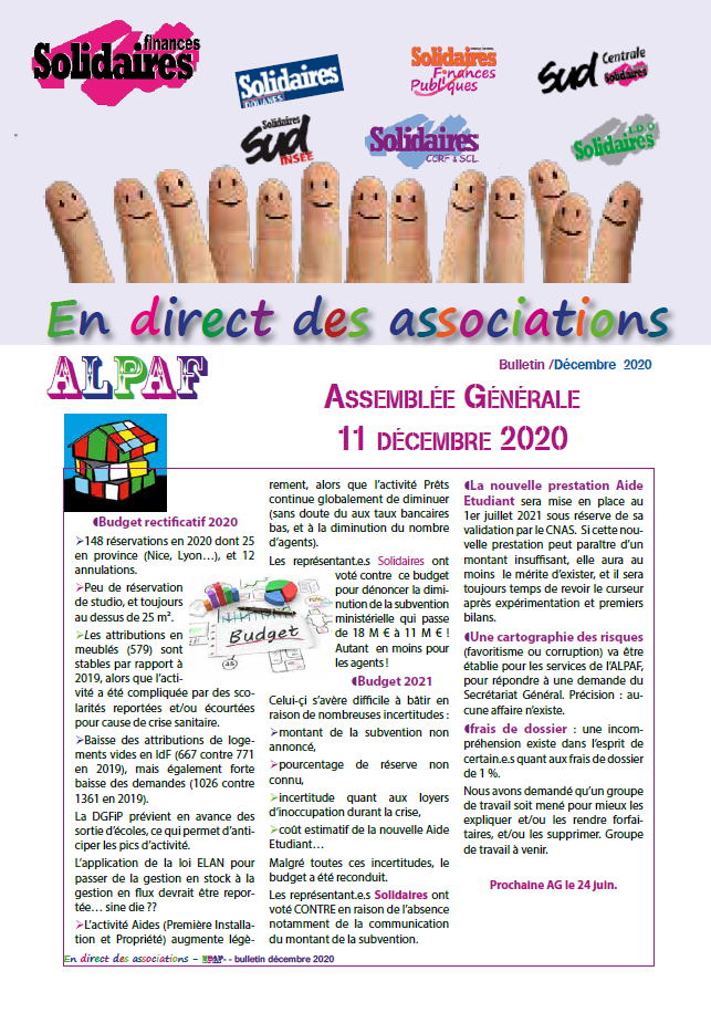 Lire la suite à propos de l’article ALPAF Assemblée Générale du 11 décembre 2020