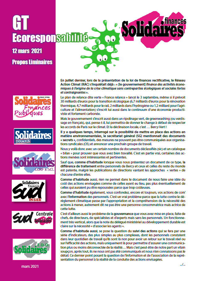 Lire la suite à propos de l’article GT – 12 mars : Le dialogue social se met au vert ?