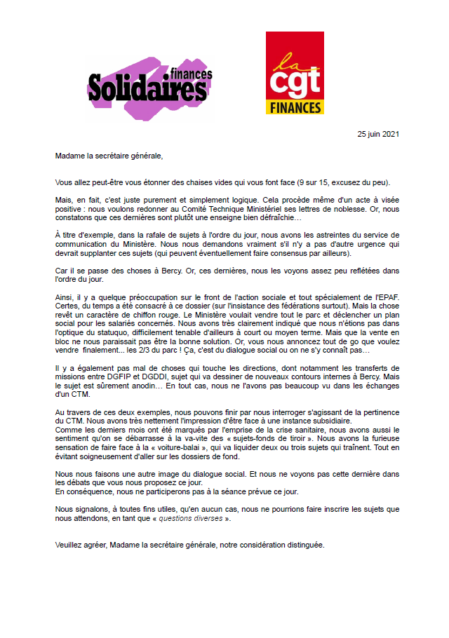 Lire la suite à propos de l’article CTM : une grand-messe… Sans nous !