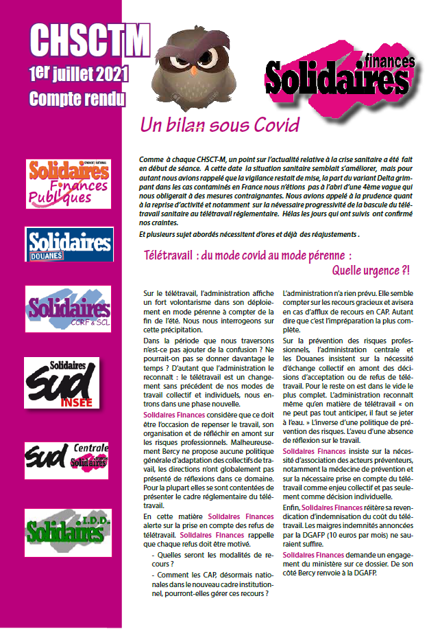 Lire la suite à propos de l’article CHSCTM du 1er  juillet.