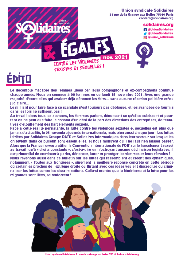 Lire la suite à propos de l’article Contre les violences sexistes et sexuelles aujourd’hui comme hier Solidaires se mobilise !