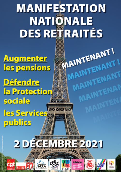 Lire la suite à propos de l’article 2 Décembre Manifestation nationale des retraitées et retraités