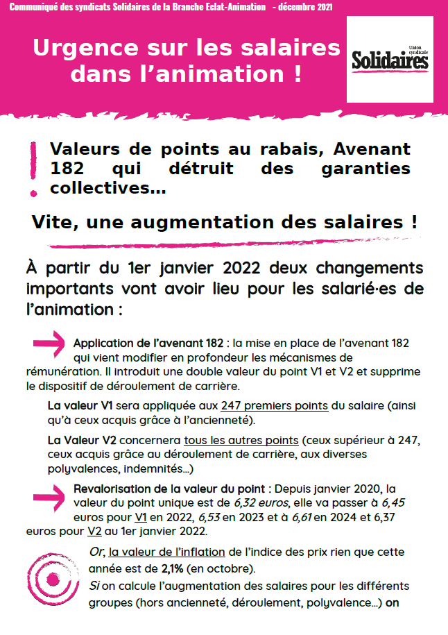 Lire la suite à propos de l’article Urgence salaires !