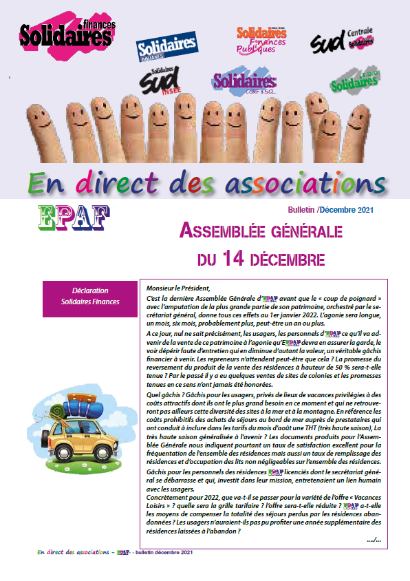 Lire la suite à propos de l’article EPAF – Assemblée générale du 14 décembre 2021