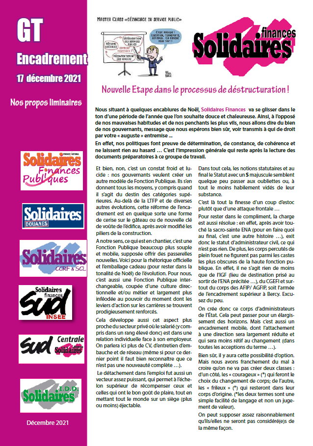 Lire la suite à propos de l’article Nouvelle Etape de destructuration de la Fonction publique