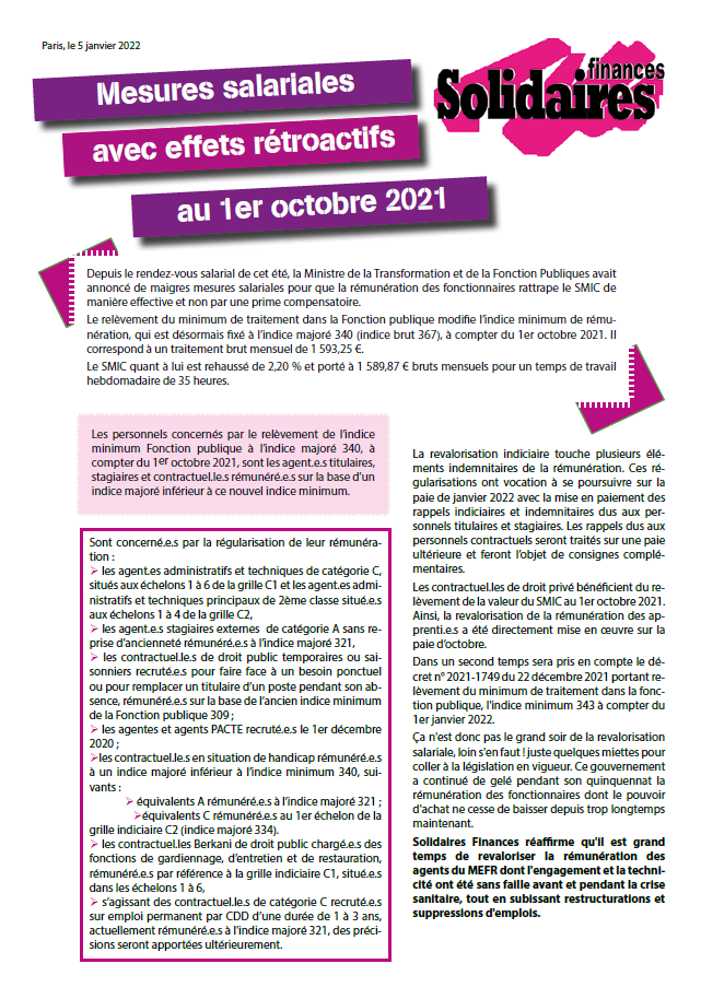 Lire la suite à propos de l’article Effets rétroactifs des mesures salariales