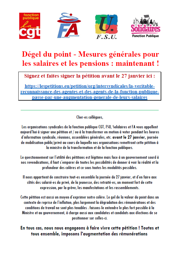 Lire la suite à propos de l’article Dégel du point – Mesures générales pour les salaires et les pensions : maintenant !
