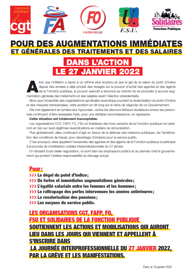 Lire la suite à propos de l’article DANS L’ACTION LE 27 JANVIER 2022