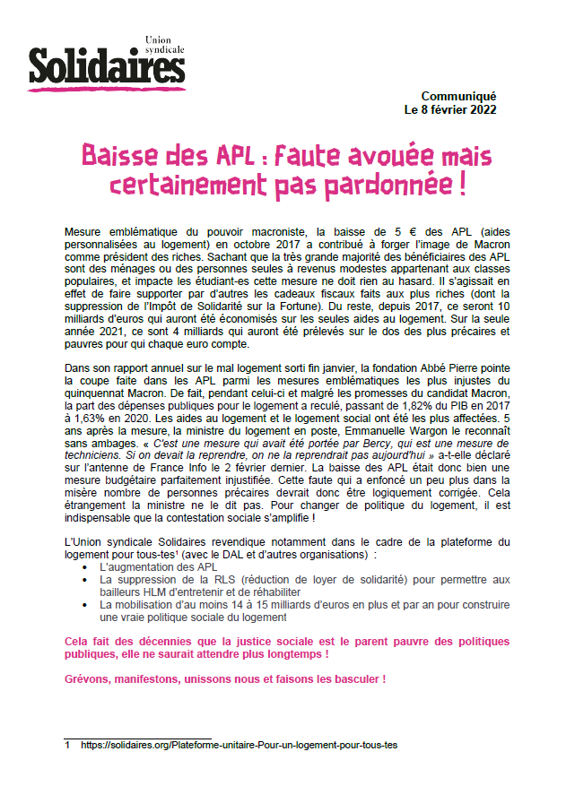 Lire la suite à propos de l’article Augmentation des APL !