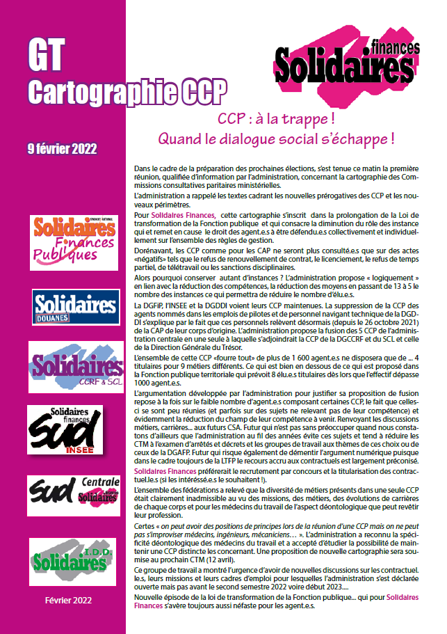 Lire la suite à propos de l’article Cartographie des prochaines CCP au MEFR.