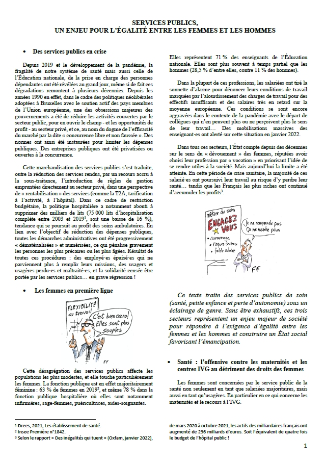 Lire la suite à propos de l’article Services publics, un enjeu pour l’égalité entre les femmes et les homme