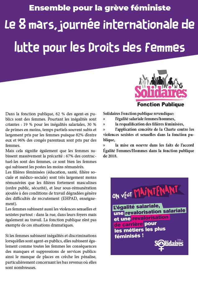 Lire la suite à propos de l’article 8 mars : Ensemble pour la grève féministe