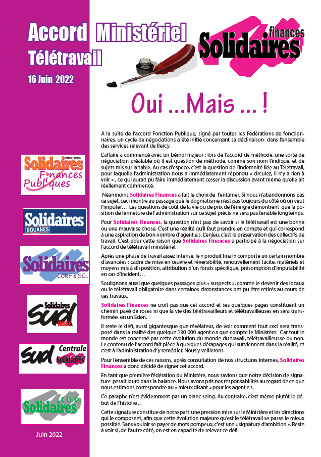 Lire la suite à propos de l’article Accord télétravail : Oui Mais ….