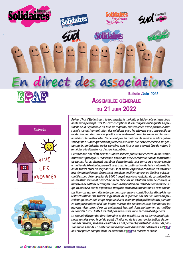 Lire la suite à propos de l’article EPAF – Liminaire à l’AG du 20 juin 2022