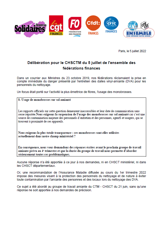 Lire la suite à propos de l’article CHSCTM  5 juillet 2022.