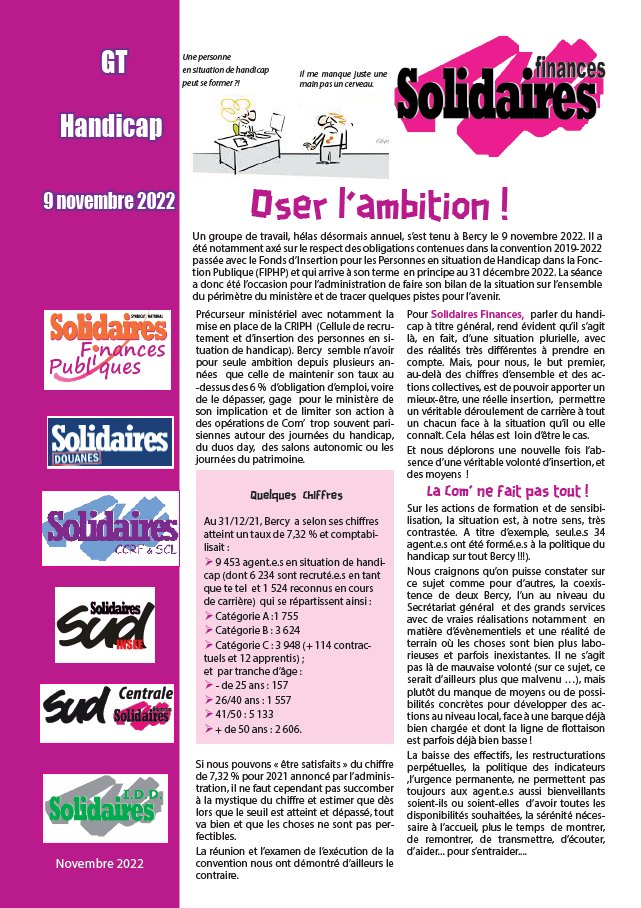 Lire la suite à propos de l’article Politique du Handicap : Oser l’Ambition !
