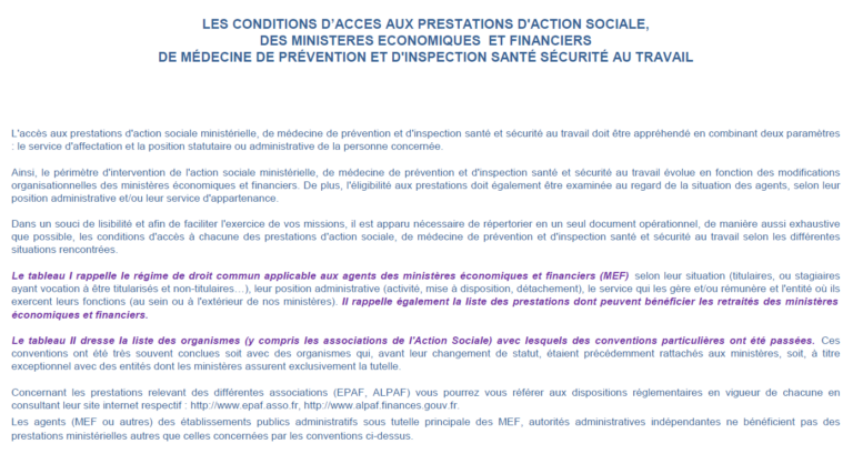 Lire la suite à propos de l’article Conditions d’accès  des agent.e.s du MEFSIN aux prestations d’action sociale
