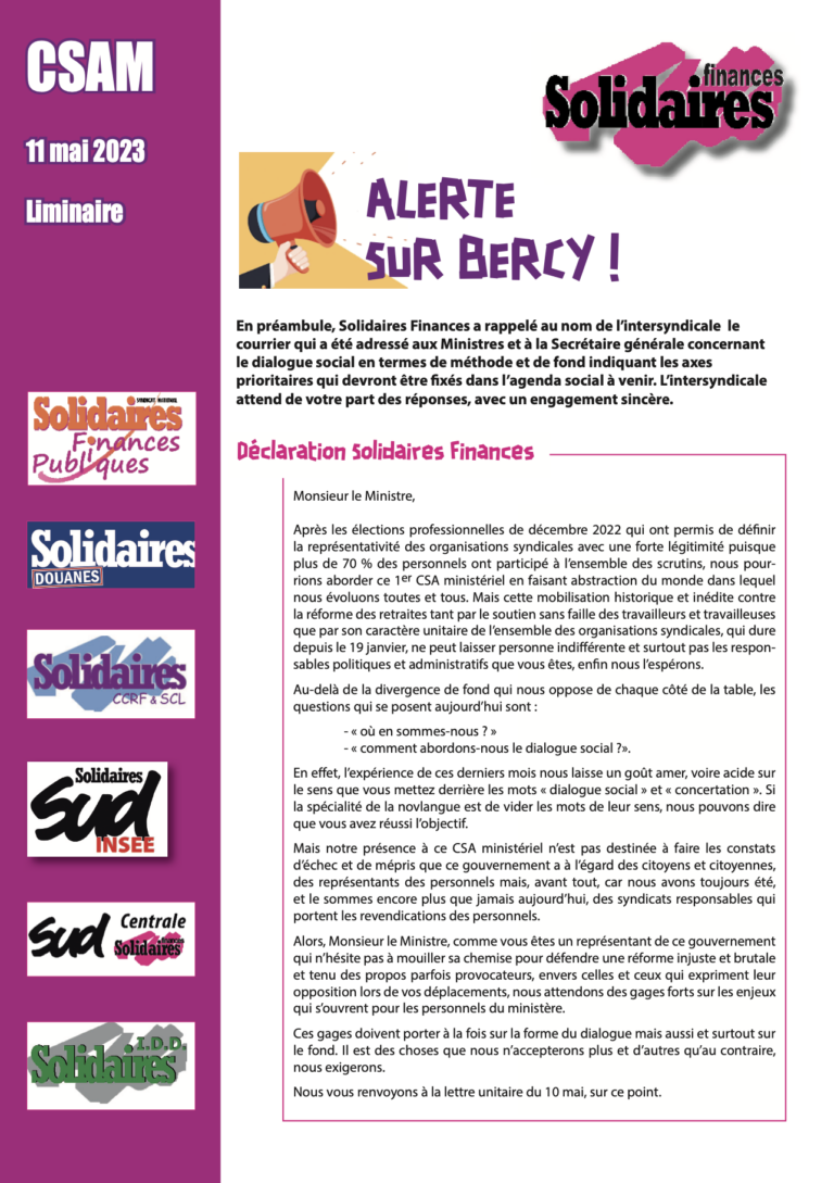 Lire la suite à propos de l’article CSAM du 11 mai 2023 sous la présidence de Gabriel ATTAL.