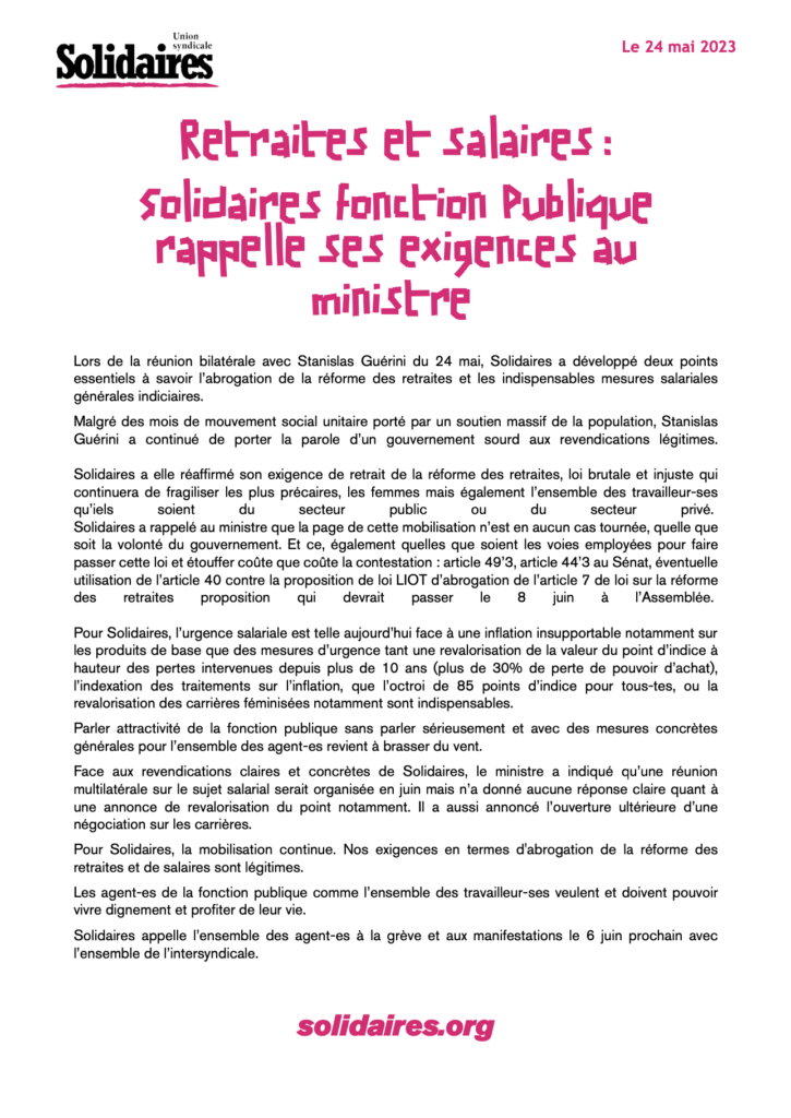 Défendre les missions de Bercy, c’est défendre les emplois, les agent.e.s ! (2)
