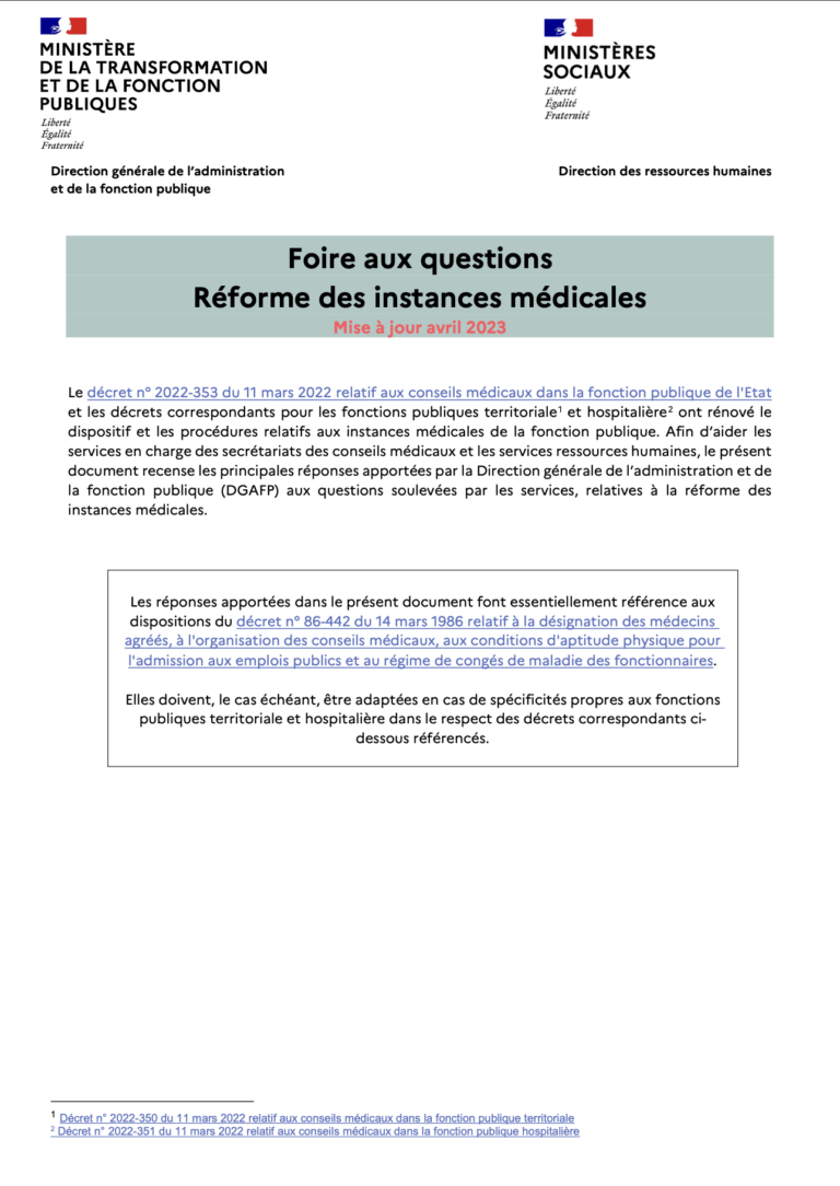 Lire la suite à propos de l’article FAQ – Réforme des instances médicales